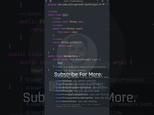 Custom Immutable Class Java, Advanced OOP Explained with Example
