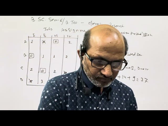 B.SC.Sem (6);MATHS.|| Operation Research ||" Assignment Problem ( Hungarian Method) #02.BY-A.Prakash