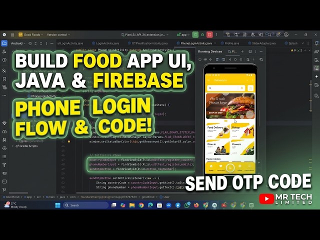 How to Build Food Delivery App in Android Studio | Phone OTP Login & UI Tutorial | MR TECH LIMITED