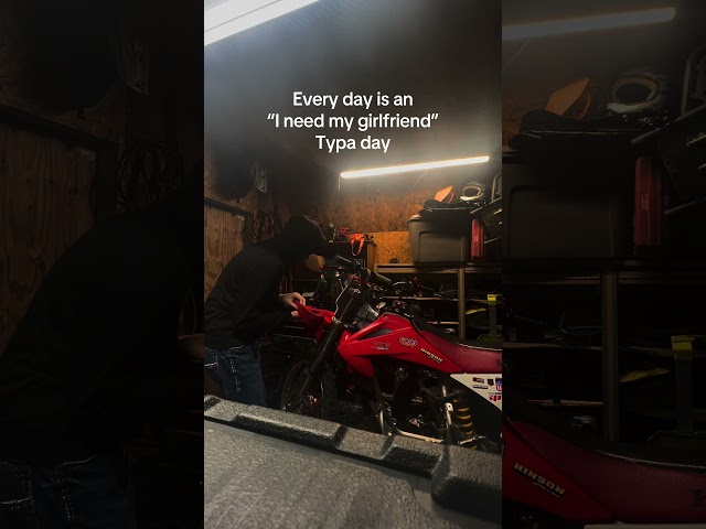 So true and making the bike clean while it’s blown up!#hondacrf150f #clean #girlfriend #relatable
