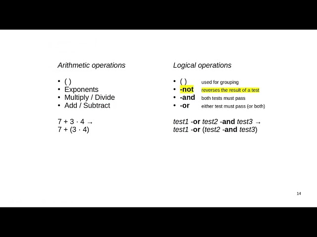 The find command: Multiple tests and logical operators