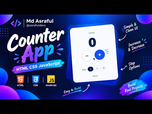 Build a Counter App with HTML, CSS & JavaScript | JavaScript Project