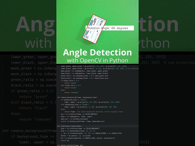 Object Angle Detection with OpenCV in Python