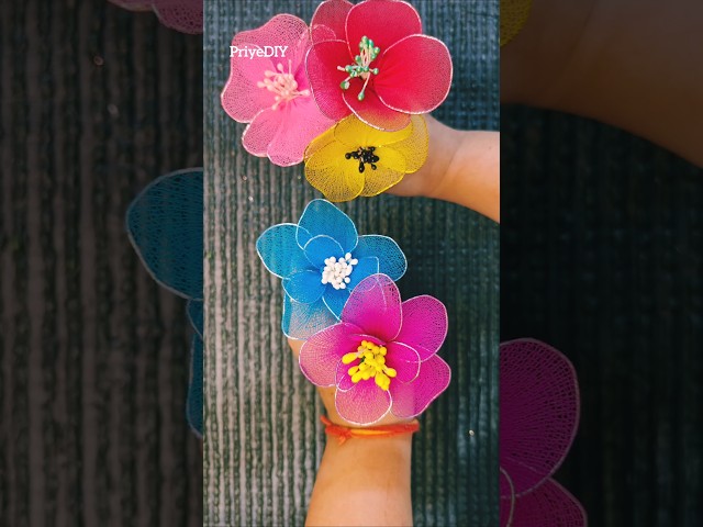 DIY Stocking Flowers 😍| Nylon Stocking Flower | #shorts #flower #handmade #homedecor #trending #diy
