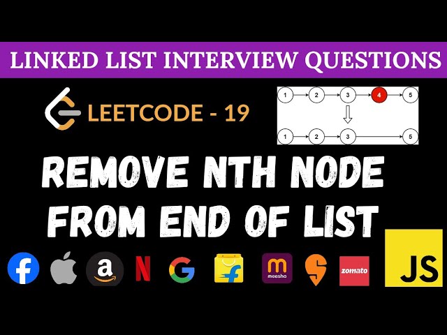 Remove Nth Node From End - Leetcode 19 | JavaScript Two‑Pointer