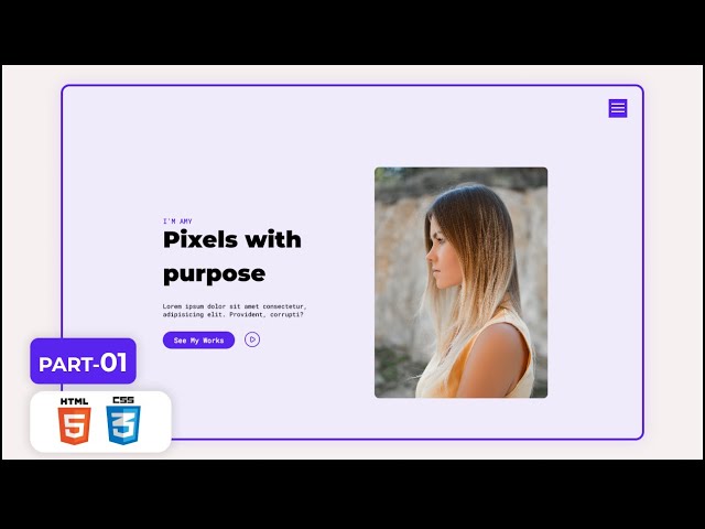 Portfolio Website Project for Practice | Part-01 | Hero Section | HTML & CSS Project