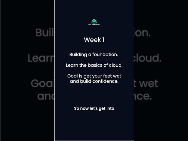 The 4 Week Roadmap to Break Into Cloud