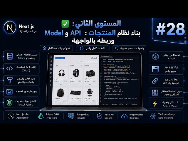 كورس Next.JS الشامل | ✅ المستوى الثاني : بناء نظام المنتجات: Model وAPI وربطه بالواجهة