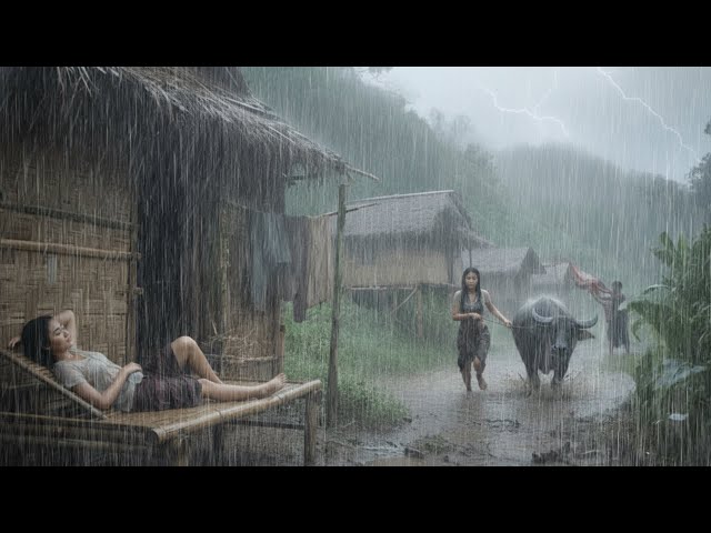 WHEN A QUIET VILLAGE MEETS A MONSTER STORM 🌧️ Extreme Rain in Indonesia | Sleep Therapy