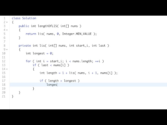 LeetCode 300. Longest Increasing Subsequence (Top Down DP)