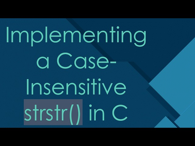 Implementing a Case-Insensitive strstr() in C