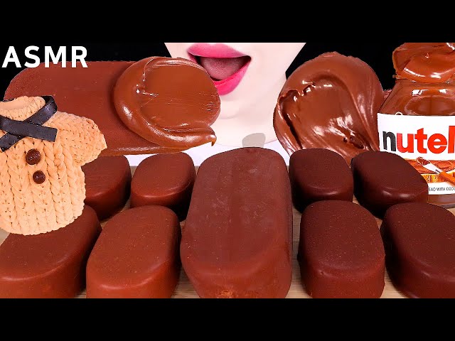 ASMR NUTELLA CHOCOLATE ICE CREAM, ROASTED MARSHMALLOW, MOUSSE CAKE 초콜릿디저트 EATING SOUNDS MUKBANG 먹방