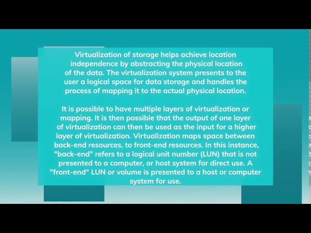 WHAT IS STORAGE VIRTUALIZATION ?