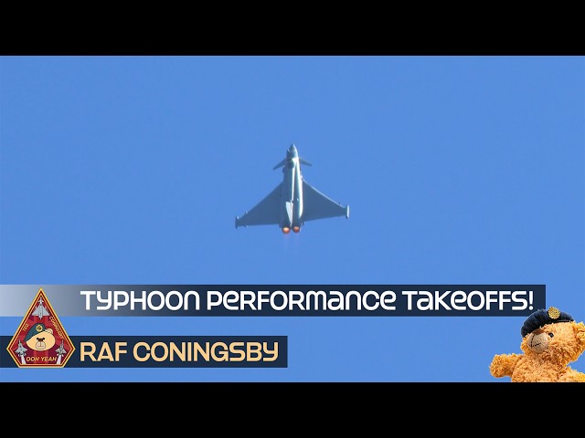EUROFIGHTER TYPHOON FGR4 PERFORMANCE TAKEOFFS PHOON TUESDAY 40,000LBS OF THRUST • RAF CONINGSBY