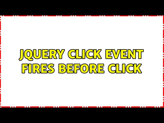 jquery click event fires before click