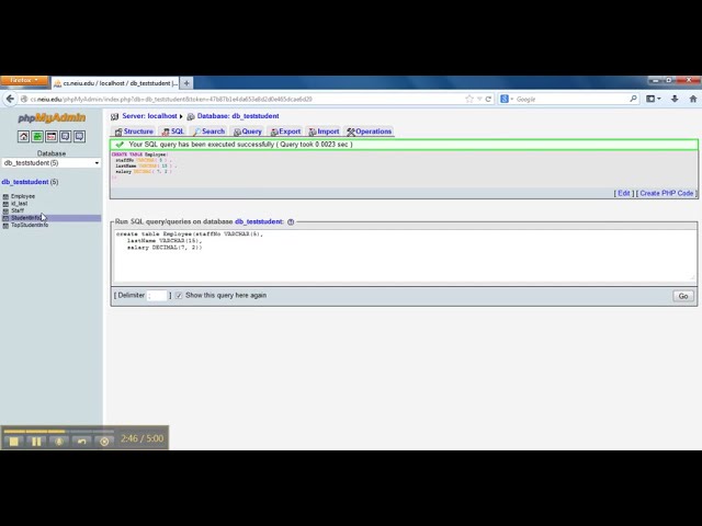 SQL Part 1: Create, Insert, and Select Statements