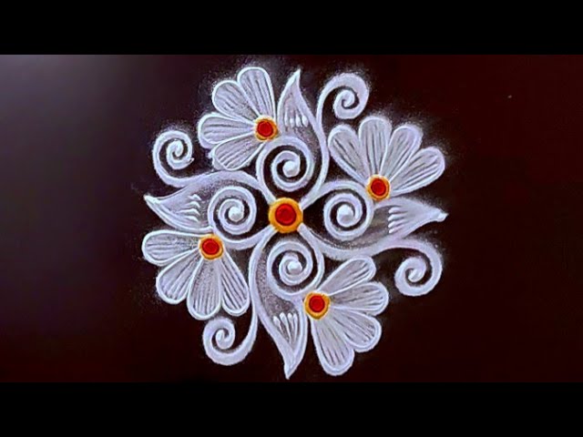 2 simple and Easy daily kolam designs ❤️ Navaratri Dasara festival Puja rangoli designs ❤️ diwali