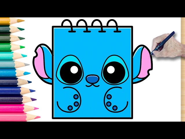 Cómo Dibujar a STITCH Versión Bloc de Notas Kawaii | Paso a Paso