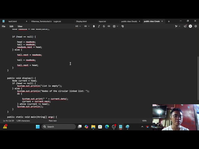 Circular Linked List Java Code Explaination
