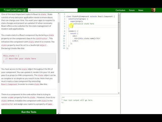 REACT: Create a Stateful Component (21)