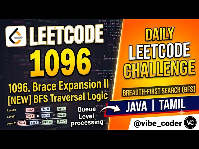 Leetcode 1096. Brace Expansion II | Simple Explanation in TAMIL |DSA|JAVA