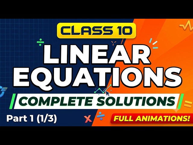 Part 1 Chapter 3 1/3 | Class 10 Maths Ex 3.1 Complete Solutions | Pair of Linear Equations