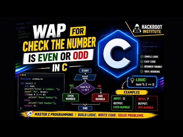 WAP to check number is even or odd  in C | C Programming in Hindi
