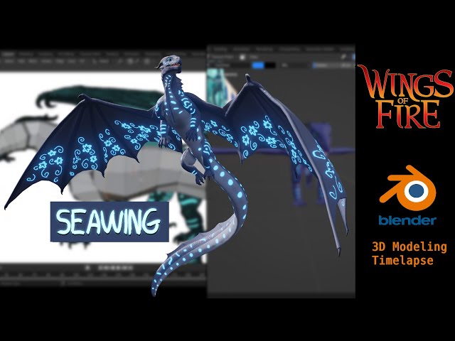 Wings of Fire Seawing 3D Model | Blender 3D Creation Timelapse