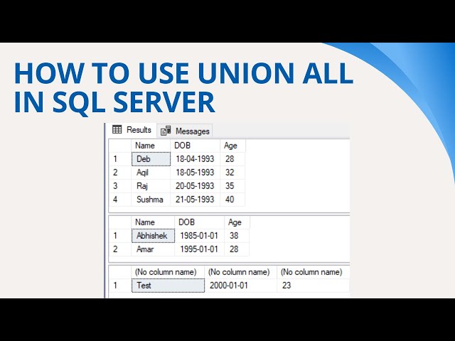 45 How to use union all in sql server