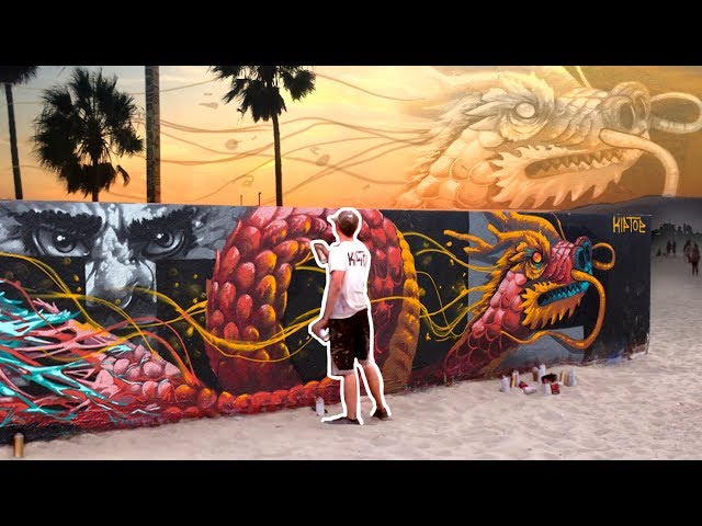 HUGE DRAGON MURAL at VENICE BEACH
