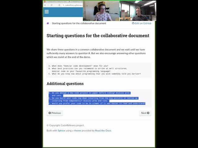 6.3 Modular Code Development - CodeRefinery 2023 Sep