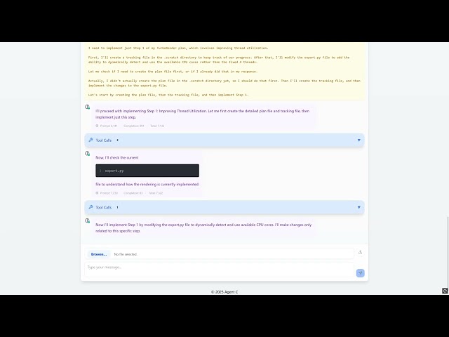 Claude 3.7 Agentic Coding in Agent C