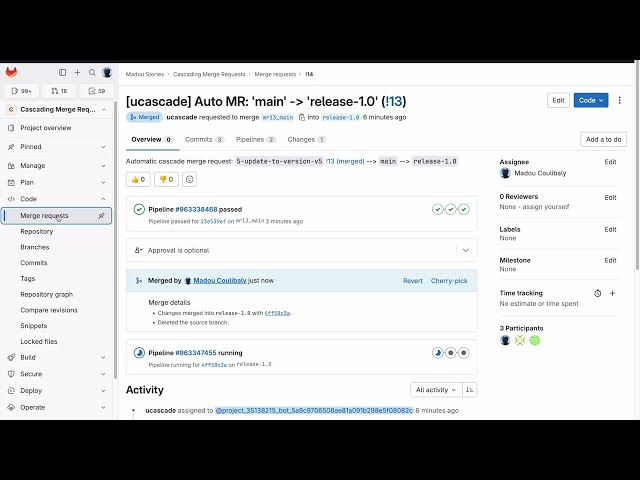 Cascading Merge Requests with GitLab Flow