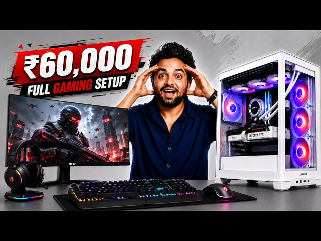 60,000 FULL GAMING PC SETUP 🔥 Best Gaming PC Build 2026 | Monitor