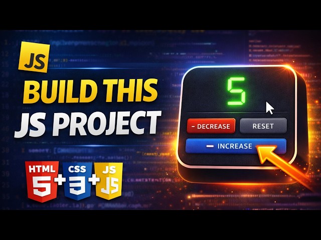 JavaScript Project for Beginners | Build a Counter App using HTML CSS JavaScript