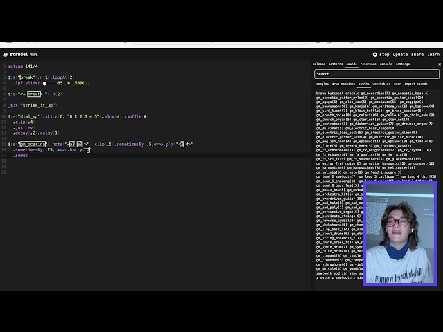 live code with me! (coding from scratch in strudel)