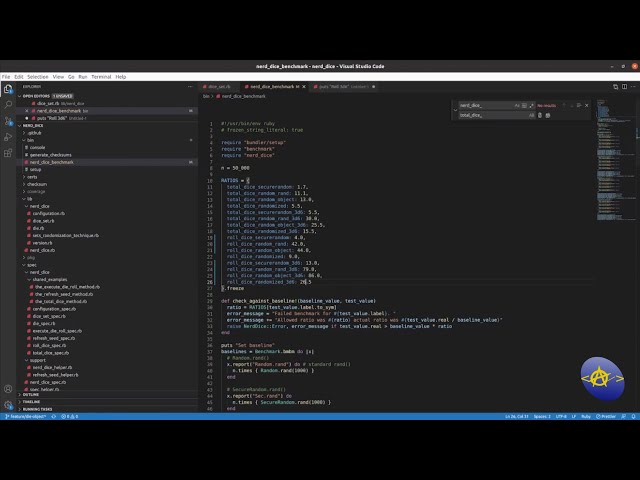 Codecast: Create a RubyGem 50: Add roll_dice method to Benchmarks