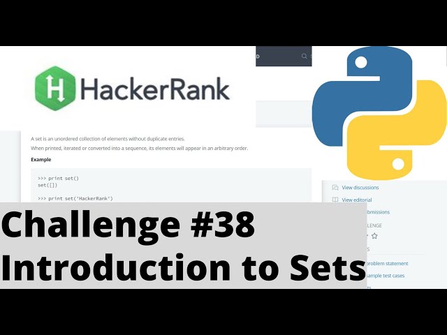 Hackerrank Python | Challenge #38 | Introduction to Sets
