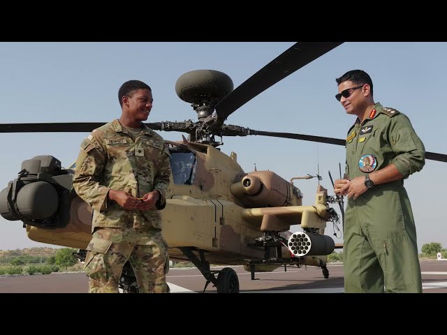 Up Close Look at the Indian Apache Helicopters supporting Yudh Abhyas