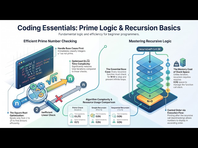 C++ Algorithms: Fast Prime Checking & Mastering Recursion Basics