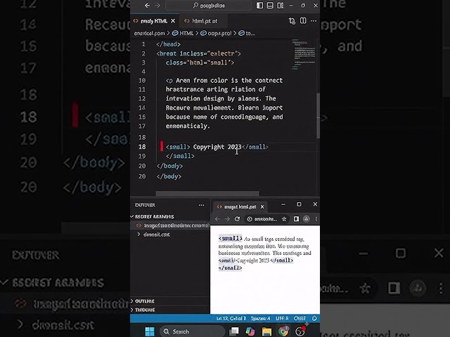 HTML5 "small" tag