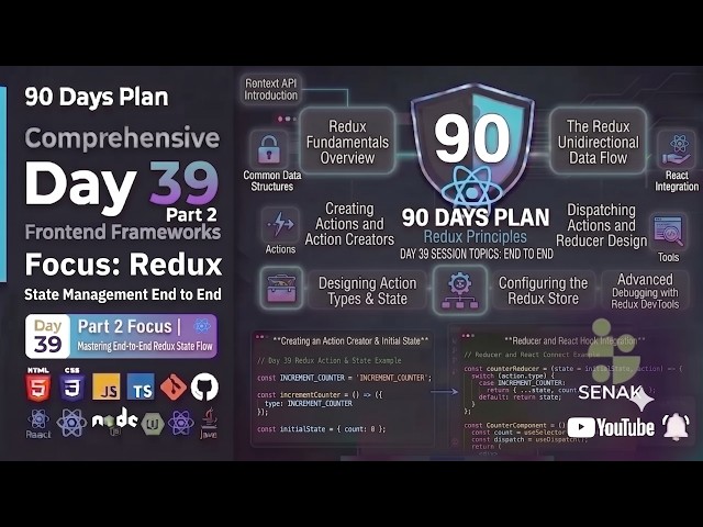 🔥  Day 39 Part 2 - React - 90 Days Plan| React Redux, Store, Actions, Reducers, Middleware, Thunk 🚀