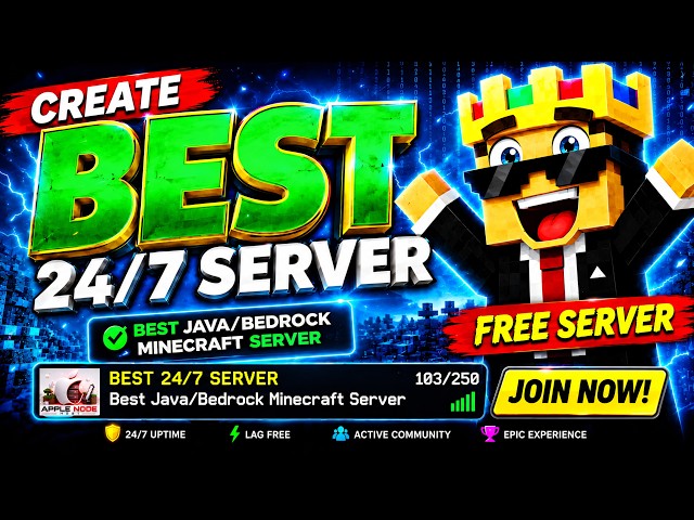 How To Make 24/7 Minecraft Server Java + PE Cracked | Best 24/7 Minecraft Server Hosting💚