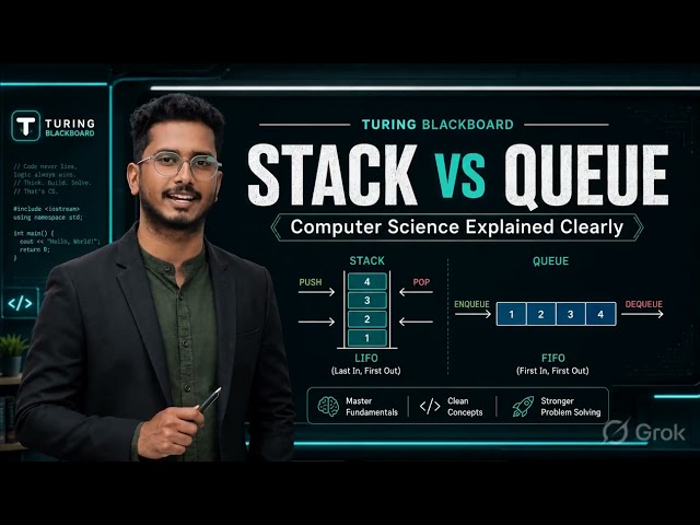 Stack vs Queue in 2 Minutes | LIFO vs FIFO Explained Clearly