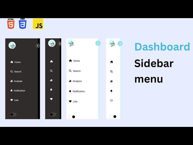 Responsive Admin Dashboard Panel Sidebar menu in HTML CSS & Javascript | Dark/Light mode