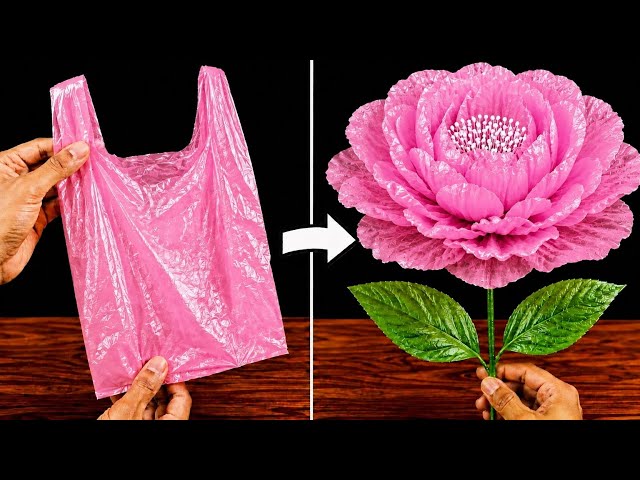 I Turned a Plastic Bag Into a Beautiful Flower - Looks Like a Real Flower - Simple Recycling Craft