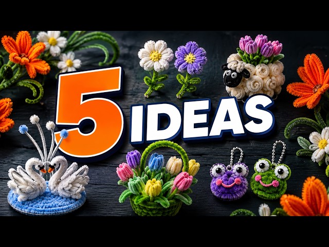 😱 You’ve NEVER Seen Pipe Cleaner Crafts Like These! 🌸 5 Cute & Crazy Easy Ideas!