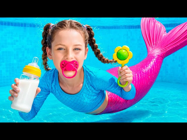 Maya, Mary y Mia e Historia de PISCINA, SIRENA y AGUA LIMPIA
