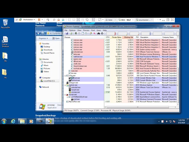 메모리 덤프 방법과 추출된 메모리내 중요 정보 확인