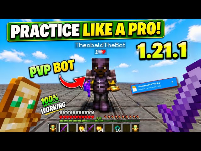 PVP BOT Practice Map for Mojo Launcher  🤩| Minecraft Java 1.21.1 |Java Edition 1.21.4 1.21.5